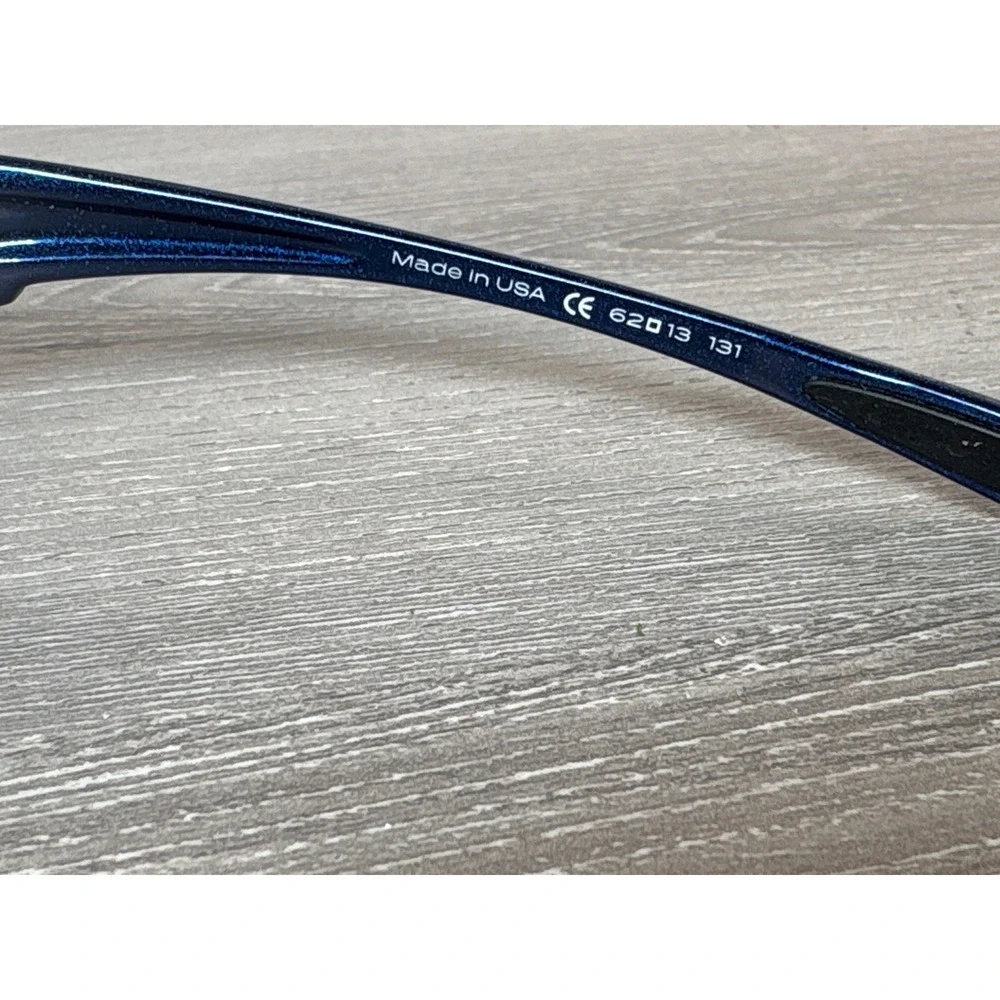 Revo Hitch RE4047-03 Mens Sunglasses Metallic Blue Polarized Wrap Sport USA Made